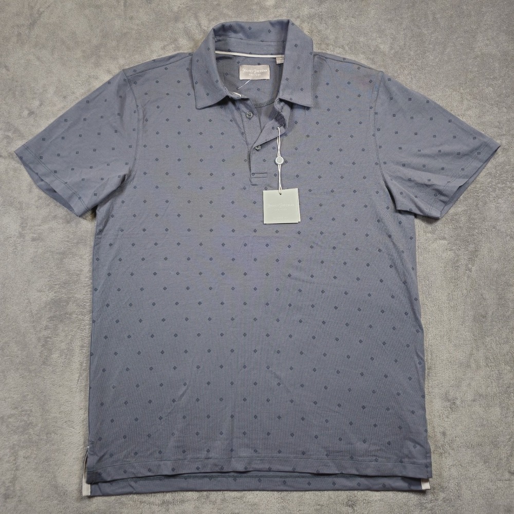 NWT MEDIUM ARTIC SEA Hickey Freeman Polo Shirt Steel Gray PIMA COTTON BLEND